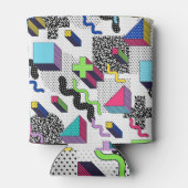 Vielfarbige geometrische Formen, Retromuster. Dosenkühler (Rückseite)