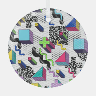 Vielfarbige geometrische Formen, Retromuster. Ornament Aus Glas
