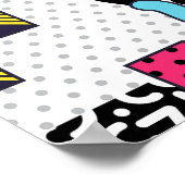 Vielfarbige geometrische Formen, Retromuster. Poster (Ecke)