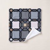 Vielfarbige geometrische Ornamente in gedämpften T Badhandtuch Set (Waschlappen)