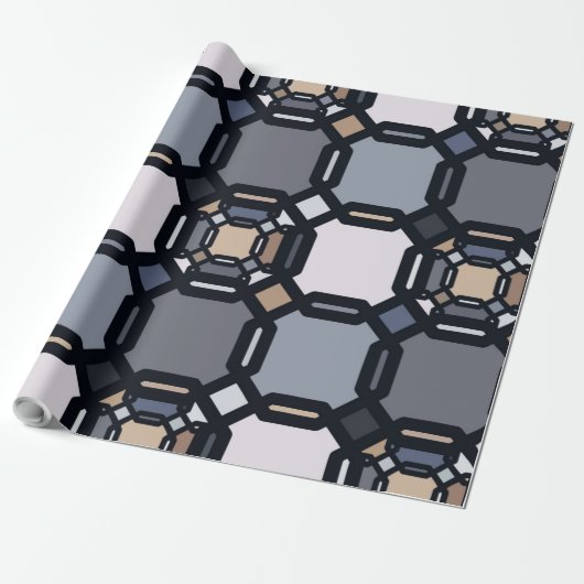 Vielfarbige geometrische Ornamente in gedämpften T Geschenkpapier (Ungerollt)
