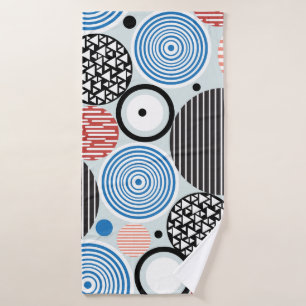 Vielfarbige Kreise, grafisches Musterdesign. Badehandtuch