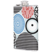 Vielfarbige Kreise, grafisches Musterdesign. Flachmann (Links)