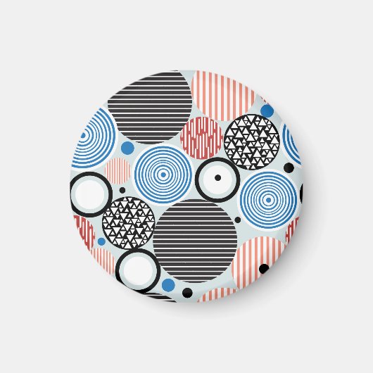 Vielfarbige Kreise, grafisches Musterdesign. Magnet (Vorne)