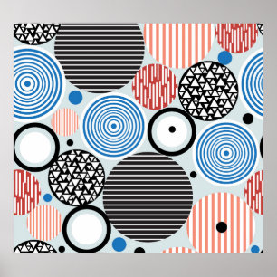 Vielfarbige Kreise, grafisches Musterdesign. Poster