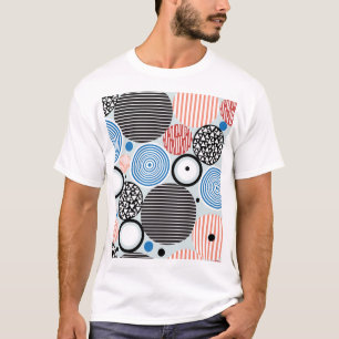 Vielfarbige Kreise, grafisches Musterdesign. T-Shirt