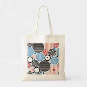 Vielfarbige Kreise, grafisches Musterdesign. Tragetasche