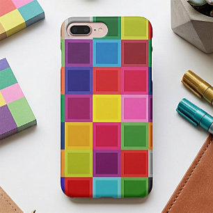 Vielfarbige Quadrate Girly iPhone 7 Plus Hülle