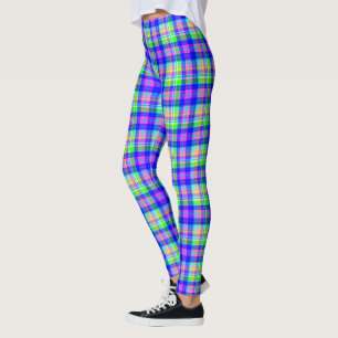 Vielfarbiger heller Nebel mit kariertem Muster Leggings