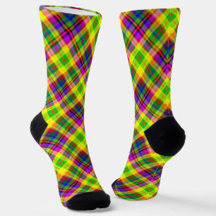 Vielfarbiger heller Nebel mit kariertem Muster Socken