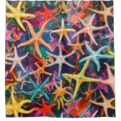 Vielfarbiges Star Fish Design Duschvorhang (Vorderseite)