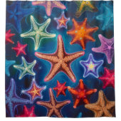 Vielfarbiges Star Fish Design Duschvorhang (Vorderseite)
