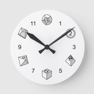 Vielflächige Würfel - Runde Wanduhr