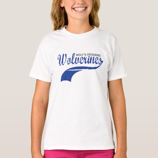 Vielfrass-Baseballraglan-Mädchen T-Shirt (Vorderseite)