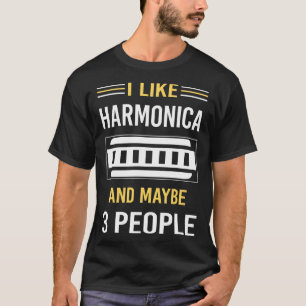 Vielleicht 3 Personen Harmonica Mundorgel T-Shirt