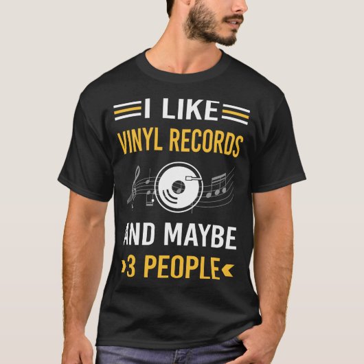 Vielleicht 3 Personen Vinyl Record Platten T-Shirt (Vorderseite)