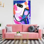 Vielleicht Abstraktes digitales Portrait einer Fra Leinwanddruck (Insitu (Wohnzimmer))