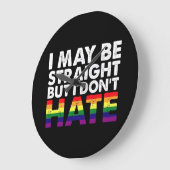 Vielleicht bin ich gerade, aber ich hasse nicht LG Große Wanduhr (Winkel)