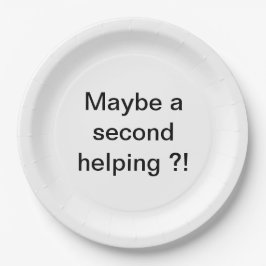 Vielleicht eine zweite Hilfe ? Pappteller