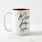 Vielleicht heute die Satan-Tasse Zweifarbige Tasse (Links)