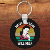 Vielleicht hilft das Schreien dem sonnigen sarkast Schlüsselanhänger (Vorderseite)