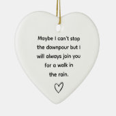 Vielleicht kann ich das Herz der Freundschaft nich Keramik Ornament (Rechts)