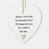 Vielleicht kann ich das Herz der Freundschaft nich Keramik Ornament (Links)