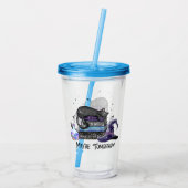 Vielleicht morgen - Schwarze Katze, Bücher und Hex Acryltrinkbecher (Rückseite)