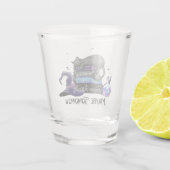 Vielleicht morgen - Schwarze Katze, Bücher und Hex Schnapsglas (Rückseite)