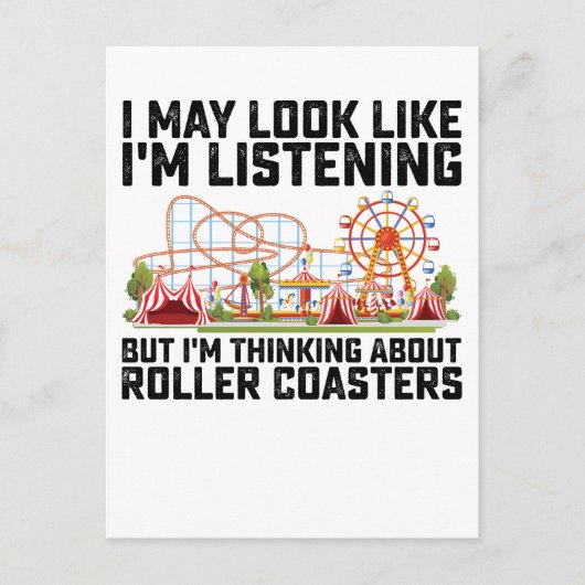 Vielleicht sehe ich aus, als ob ich zuhöre, aber i einladungspostkarte (Vorderseite)