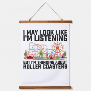 Vielleicht sehe ich aus, als ob ich zuhöre, aber i wandteppich mit holzrahmen