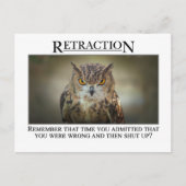 Vielleicht sollten Sie überdenken, was Sie gesagt Postkarte (Vorderseite)