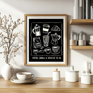 Vielleicht wird mir Kaffee Minimalistische Kunst z Poster