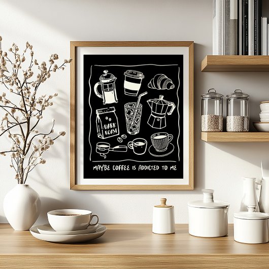 Vielleicht wird mir Kaffee Minimalistische Kunst z Poster