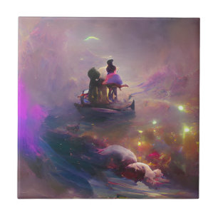 Vielschichtige Traumfantasie bunt Fliese