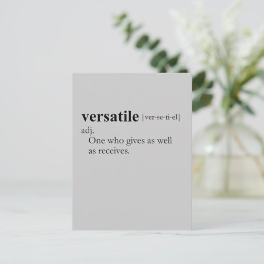 Vielseitig (Definition) Postkarte (Stehend Vorderseite)