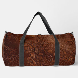 Vielseitige braune Leder-Optik-Reisetasche Duffle Bag