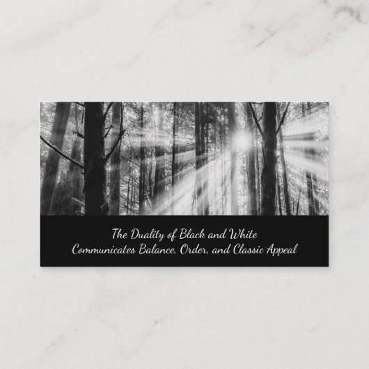 Vielseitige Schwarz-Weiß-Landschaft Visitenkarte (Rückseite)