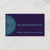 Vielseitiger aquamariner Mandala Visitenkarte (Rückseite)
