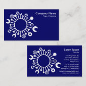 Vielseitiger Kreis - Weiß auf der Tiefe der Marine Visitenkarte (Vorne/Hinten)