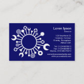 Vielseitiger Kreis - Weiß auf der Tiefe der Marine Visitenkarte (Rückseite)