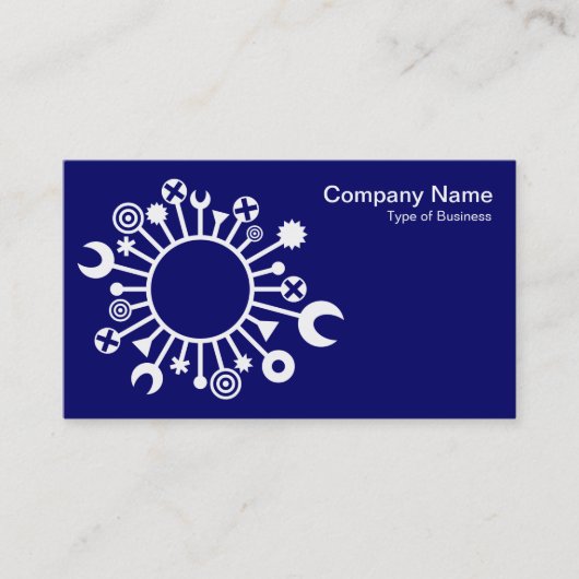 Vielseitiger Kreis - Weiß auf der Tiefe der Marine Visitenkarte (Vorderseite)
