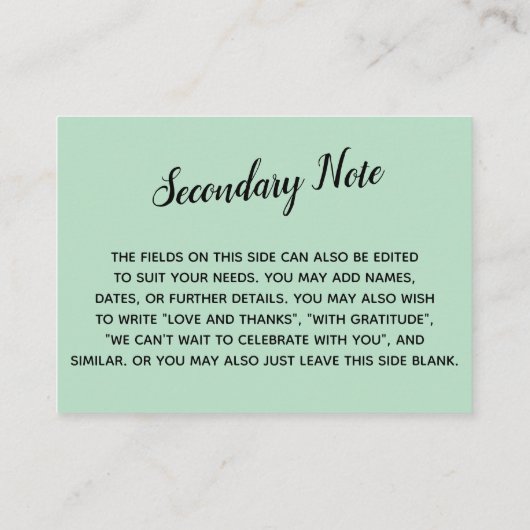 Vielseitiges, benutzerdefiniertes, einfaches DIY-H Begleitkarte (Rückseite)