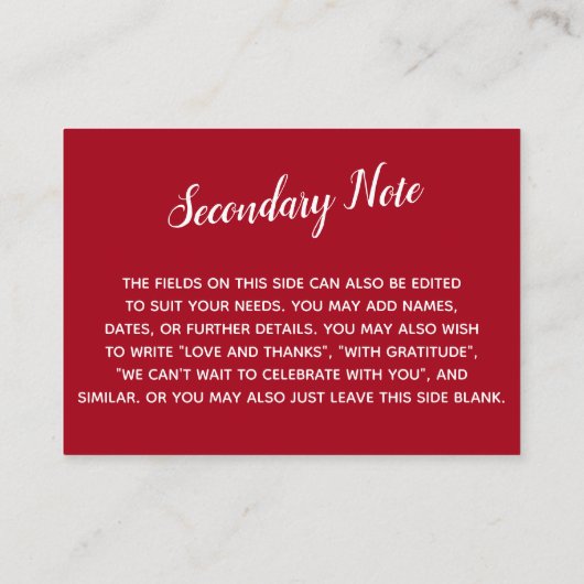 Vielseitiges, benutzerdefiniertes, einfaches DIY W Begleitkarte (Rückseite)