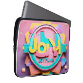 Vielseitiges DJ-Logo - Feiern der Fusion Laptopschutzhülle (Vorne Rechts)
