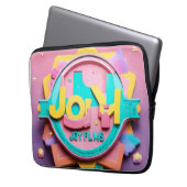 Vielseitiges DJ-Logo - Feiern der Fusion Laptopschutzhülle (Vorderseite Links)