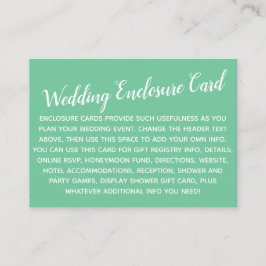 Vielseitiges individuelles DIY Wedding Seafoam Gre Begleitkarte