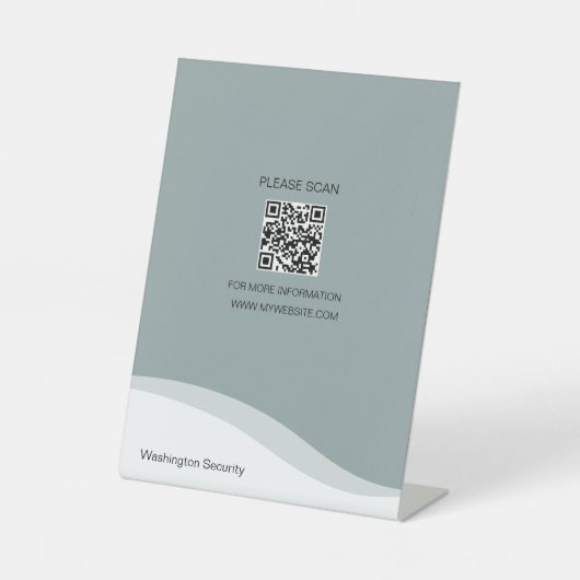 Vielseitiges QR-Code-Schreibtisch, Aquamarines Obe Sockelschild (Vorderseite)