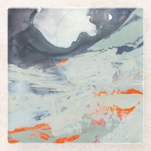 Vielstimmiges Meer - Beige Glasuntersetzer