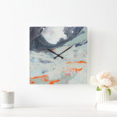 Vielstimmiges Meer - Beige Quadratische Wanduhr (Zuhause)